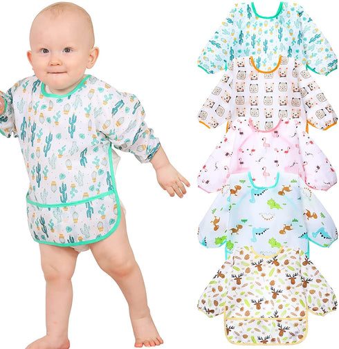 Lictin Long Sleeve Baby Bibs – Fully Waterproof Toddler Smock for Eating, Reusable Infant Bibs (2-5 Years)