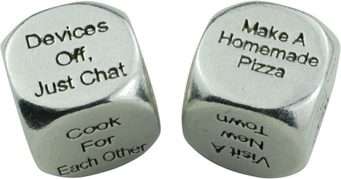 Date Night Dice, 2 Metal Dice, 36 Possible Date Nights, Great Fun Date Night Idea
