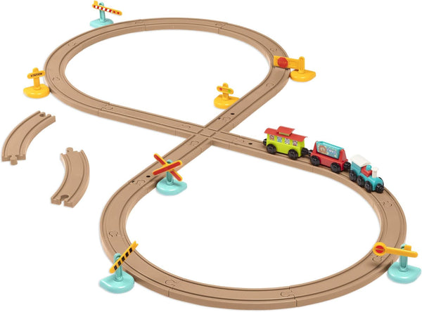 Battat Train Set for Kids, 29Pc Train Track Set with Trains & Accessories, Developmental Toy for Toddlers