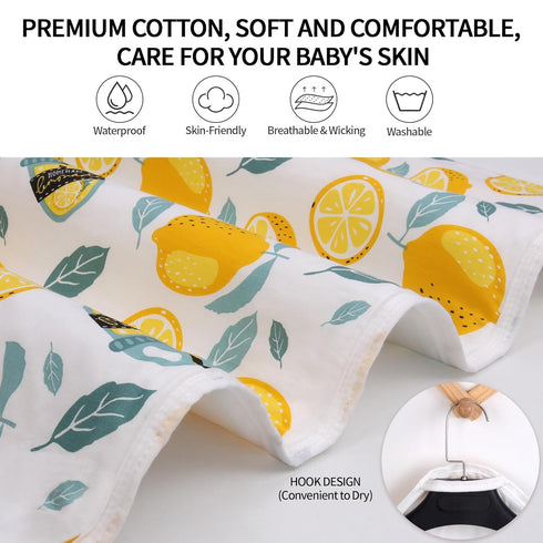 2Pcs 3Layers 24''x30'' Diaper Changing Pads for Baby, Lemon Change Mat, Waterproof Change Pad Foldable Absorbent Mats