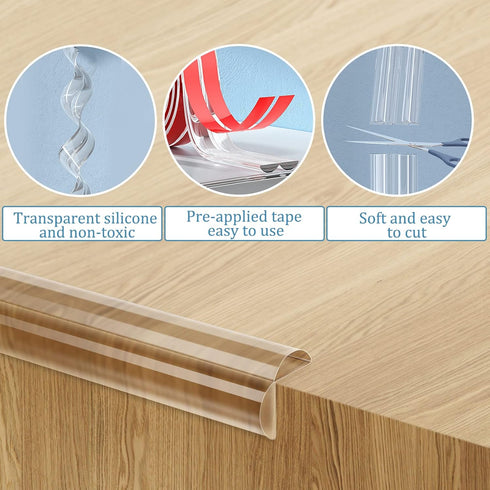 6.6 1.2 Inch 4 Pack Edge Protector Baby Proofing Corner Protectors Silicone Desk Edge Cushion Child Safety Edge Covers