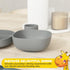 Set, 6 Baby Feeding Piece - Pebble Gray - Includes Suction Bowl, Plate, Silicone Bib, Spoon, Fork for Toddlers & Kids