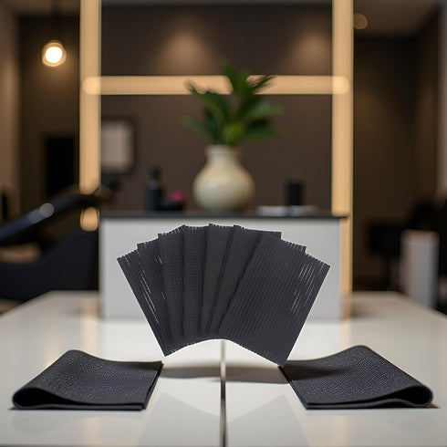 Pxiryanlow 10Pcs Black Magic Bangs Hair Pad, Plastic Paste Posts Square Hair Pad, Hair Styling Tool Barber Acessories