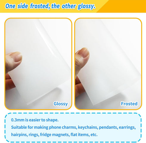MOIKKA-GC 16 (7.9x5.7 Inch) Pcs Clear Shrink Plastic Sheets Shrinky Art Paper for DIY Crafts, Keychains, Phone & Kindle