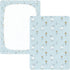 miaozhen 1 Pack 52x28 Cotton Crib Sheets for Baby Boys Girls Soft Stretchy Simple Line Deer Sunflower Pastel Blue