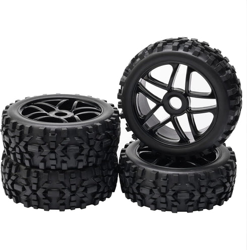 JIUWU High-Performance 4-Pack RC Off-Road 17mm Hex Wheels and Tires, 1/8 Scale RC Vehicle Durable Construction