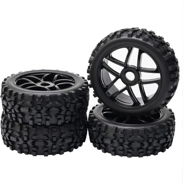 JIUWU High-Performance 4-Pack RC Off-Road 17mm Hex Wheels and Tires, 1/8 Scale RC Vehicle Durable Construction