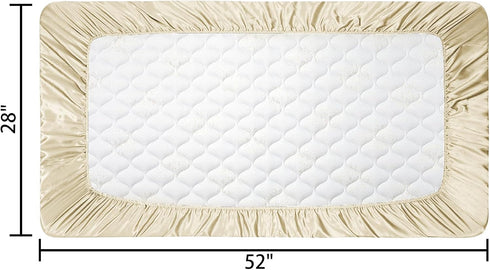 2 Pack 52x28in GUNTAIL Satin Soft Crib Sheet for Baby with Sensitive Hair Silky Baby Mattress Sheet Pink and Violet