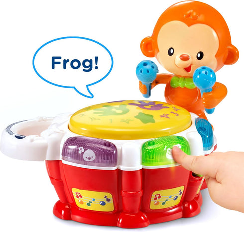 VTech Baby Beats Monkey Drum - Toy Drum with AAA Battery and Manual