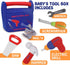 10-Piece Playset, Hammer, My First Tool Box Baby, Soft Plush Sensory Baby Tool with Electric Drill, Saw, Wrench