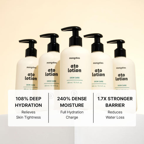 6-Layer (10.14 oz) mongdies Baby Ato Lotion | Vegan Daily Moisturizer for Newborns & Kids | Ceramide & Mineral-Rich