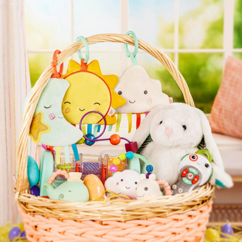 12-Inch 0 B. toys Plush Bunny Soft & Cuddly Plush Rabbit Toy Washable Happy Hues Peppy Mint Bunny Months+