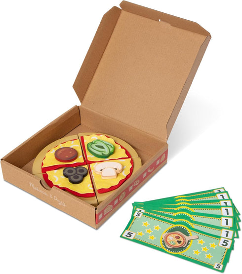 Melissa & Doug Top & Bake Wooden Pizza Counter Play Set, 41 Pcs, FSC Certified