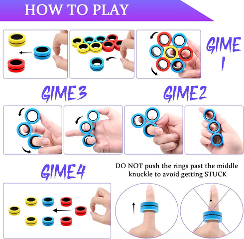 9 Set,ADHD 8+ Cevioce PCS Magnetic Ring Fidget Toys Anxiety Magnetic Fidget Toys Adults Boys,Coolest Fidget Spinner
