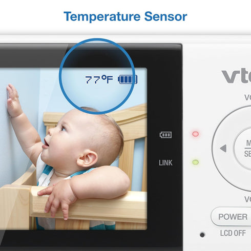 VM819 2.8 2-Way VTech Baby Monitor with Camera and Audio, Screen Portable Baby Camera, Night Vision, Audio, Temperature