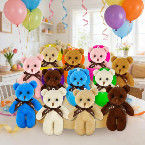 Abakuku 12 Toy,3.15in Pcs Prefilled Easter Eggs Plush Bright Colorful Eggs Prefilled with Variety Plush Toy Easter