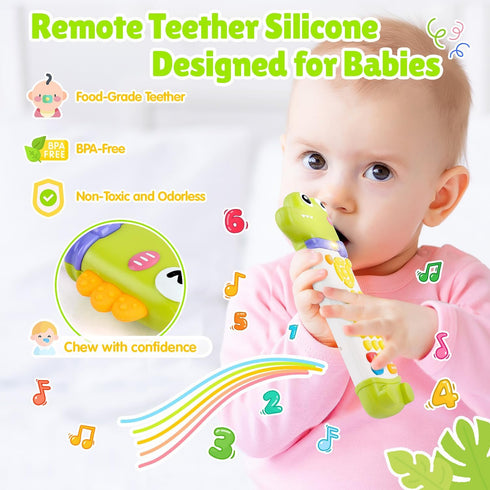 3 6 Baby Remote Control Toy, Teething Remote Control with Realistic Lights and Sounds - Languages (English, Spanish