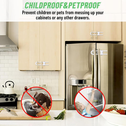 6 Packs Sliding Cabinet Locks, Modacraft Baby Proofing U-Shaped Child Safety Latches for Handles