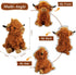 Stuffed Animals Highland Cows Cute Stuff Fluffy Cattle Dolls Skeleton Toys Figure Pillows Birthday Presents for Baby Kids Girls Boys Toddler Preschool Realistic Plush Décor (11 inches,Brown)