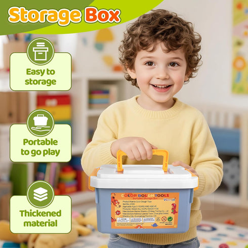 Sets 22pcs Knife,3D Dough Play Tools for Kids, Clay and Dough Accessories for Toddlers with Storage Box, Silicone Mat