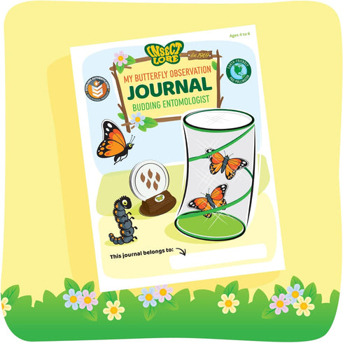 18 Inch 5 Insect Lore Giant Butterfly Garden with Voucher | Habitat | Life Cycle Figurines Included | Voucher to Redeem