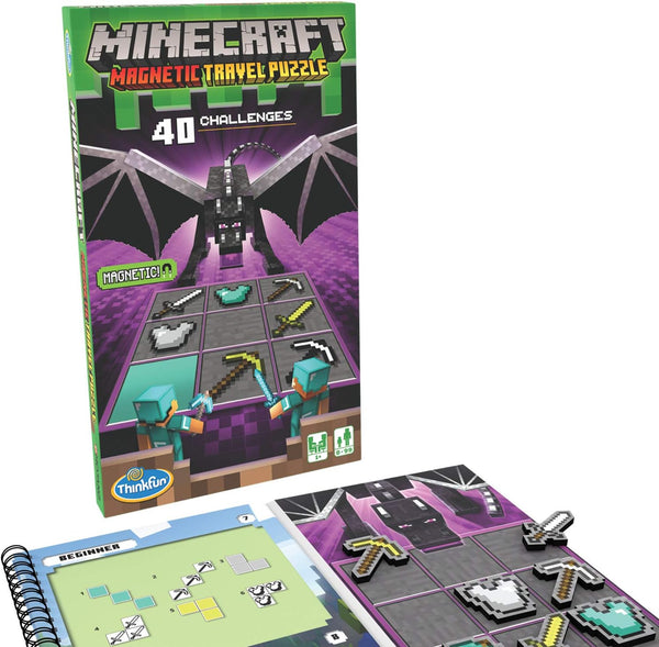 ThinkFun Minecraft Magnetic Travel Puzzle Logic Game & STEM Toy for Kids Ages 8 & Up