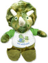 Flutter Hut I'm The Big Brother T-Shirt, Green Triceratops Plush Dinosaur Message, 8 Inches
