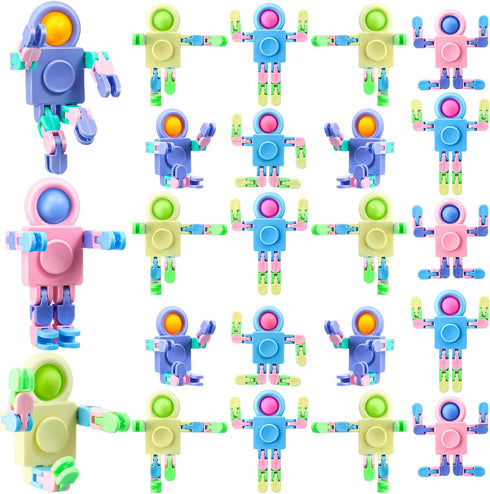 Hanaive 24 Pcs Robot Fidget Spinners for Kids Transformable Fingertip Gyro Chain
