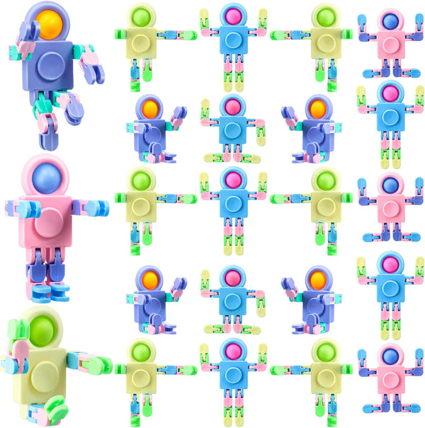 Hanaive 24 Pcs Robot Fidget Spinners for Kids Transformable Fingertip Gyro Chain