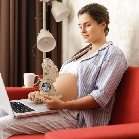 Generic Ultrasound Photo Frame In Wood Sonogram Picture Holder With Stylish Design, Pregnancy Announcements Keepsakes |