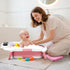 LAUJIA Pink Foldable Baby Bathtub with Cushion & Kneeling Pad, Large Infant Bath Tub with Thermometer & Support Pillow