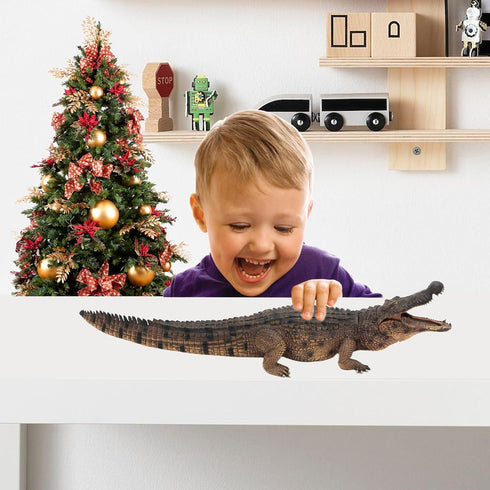 Gemini&Genius Giant Crocodile Toy: Large 15" Realistic Alligator Action Figure Toy for Kids or Animal Collectors
