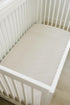 Taupe Stripe Muslin Crib Sheet by Mebie Baby, Soft and Breathable Bed Sheets for Babies, Modern Neutral Bedding