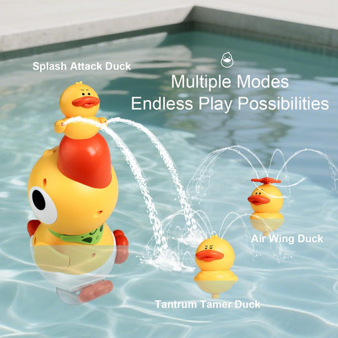 3 1 2 3 Baby Bath Sprayer Toy for Toddlers-Adjustable Water Flow Rinser with Squirting Ducks & Bathtub Shower Head,Fun