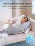 Momcozy J-Shaped Pregnancy Pillow for Sleeping with Cooling Cover Maternity Body Pillow for Pregnant Women, Side