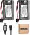 HJ 7.4V 1300mAh SM3P Li-ion Batteries with 2S Charging Cable for Hobby Remote & App Controlled Vehicle Toys