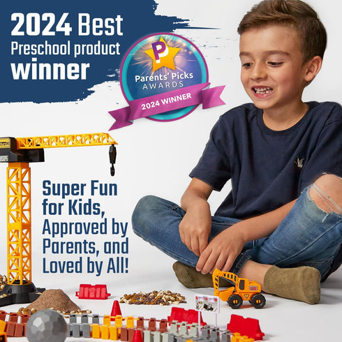 Bulldozer, 3 4 5 6 7 8 JITTERYGIT Construction Race Track Site Toy - Including Sandbox Vehicles, Trucks, Excavator