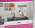 Set, Set Set (3-in-1) PowerTRC Doll Kitchen Play Mini Modern Toy Kitchen Pretend Play Furnitures Toy Accessories