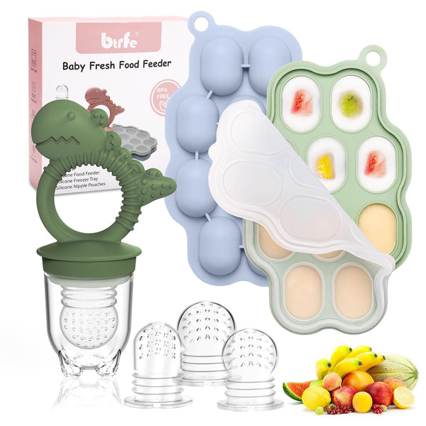 Baby Breastmilk Popsicle Molds & Fruit Feeder Pacifier, Silicone Baby Food Freezer