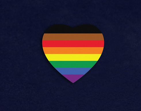 250 Philadelphia Gay Pride 8 Stripe Rainbow Heart Stickers for LGBTQ Awareness Fundraising Events
