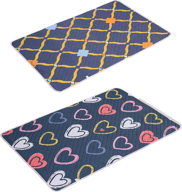 Dovbuqu 2 PCS Waterproof Mattress Pad, Bed Pads Washable Waterproof, Reusable Pads and