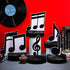 8 Pack 1950's Sureio Music Notes Honeycomb Centerpieces Musicical Party Decoration Music Themed Silhouette Table