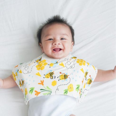 5 Pack 19"x9" Set SmoothNovelty Bee Pattern Baby Burp Cloths Soft Absorbent Burping Rags for Newborns Spit up Cloths