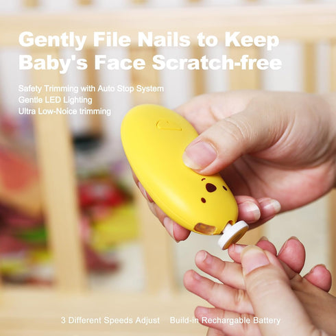 SweeBe Trimmer, Set 6 Baby Nail File Electric, Gentle Rechargeable Nail Baby Nail Clippers Grooming Kit Manicure