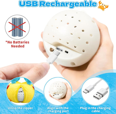 6-12-18 Tummy 1-3, Infowush Baby Toys Months - Musical Crawling Crab Plush Toy, Dancing Walking Bouncing Time Toy