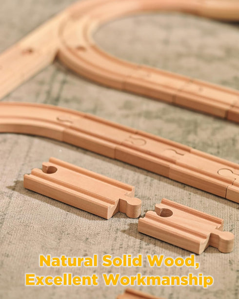 24pcs, Set Set 3+ SainSmart Jr. Wooden Train Track Track Expansion Compatible with All Major Brands Toddler Railway Toy