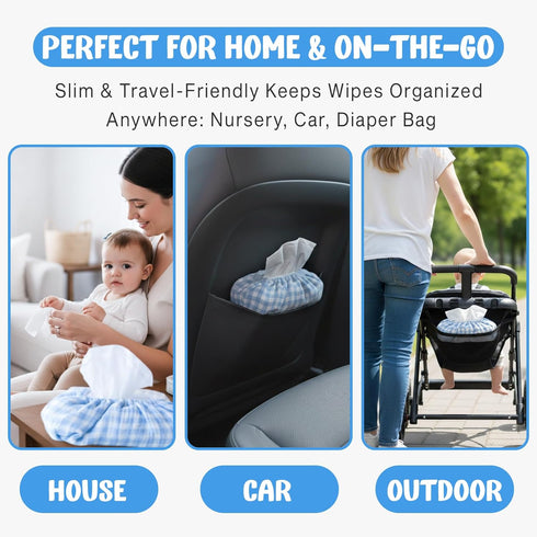 Packages Baby Wipes Cover Universal Size, One Size Fits All Wipes | Muslin Cotton Tissue Cover for Nursery, Diaper Bag
