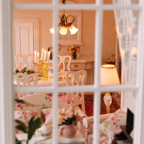1/12 2pcs iLAND Scale Accessories of Dollhouse Windows White Solid Wood DIY Dollhouse Building Supplies Complete