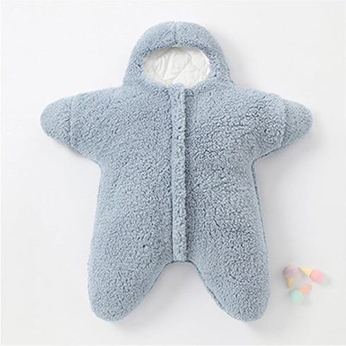 HEVOY Baby Starfish Onesie, Thick Imitation Fleece Starfish Newborn Sleeping Bag, Infant Footie Jumpsuit Winter Warm