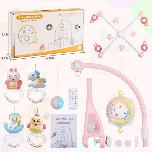 Light,150 BOBXIN Baby Musical Crib Mobile for Bassinet with Projector and Night Music,Timing Function,Take Along Mobile